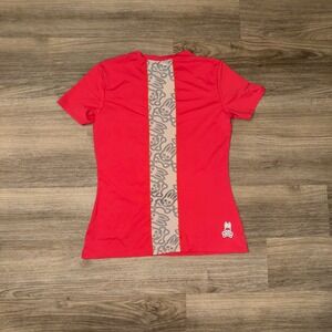 Psycho Bunny Sport Tee Red Mesh Panel Athletic Shirt Women's Small